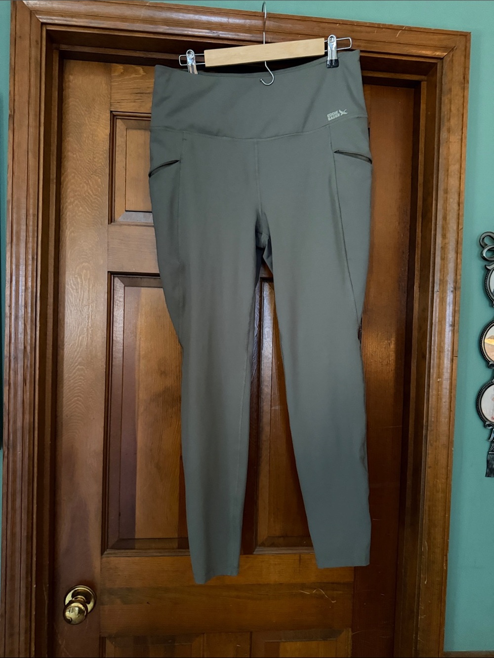 Eddie Bauer Lt Olive Green High-Waist Running Leggings